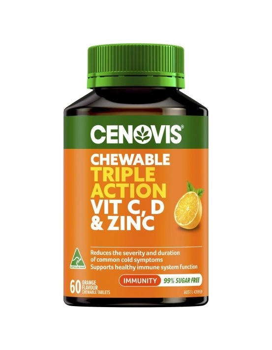 Cenovis Chewable Triple Vitamin C D3 & Zinc 60 Tablets