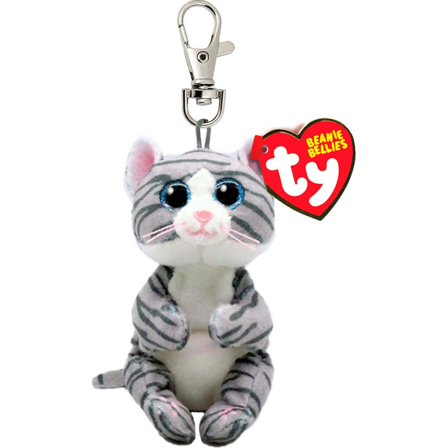 Ty Beanie Bellies Clip - Mitzi Grey Tabby Cat