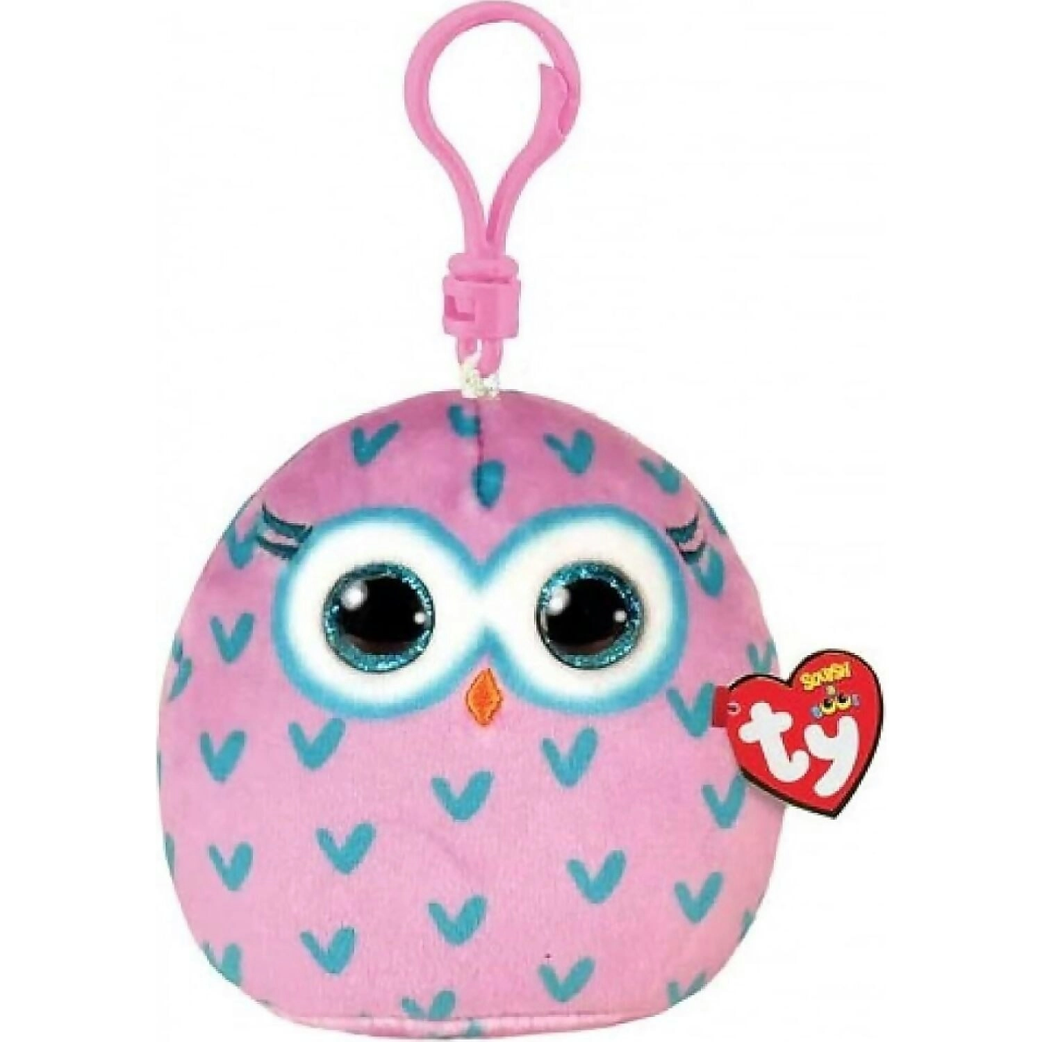 Ty Squish-a-boos Clip - Winks Owl Squishy Beanies