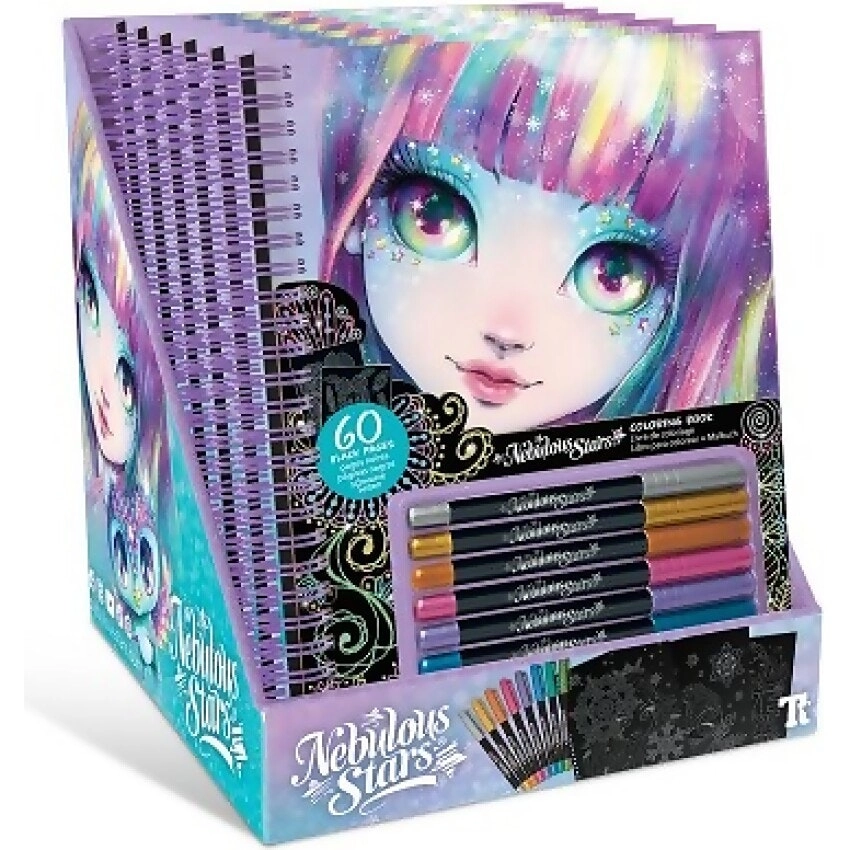 Nebulous Stars - Black Pages Coloring Book – Isadora (metallic Pens)