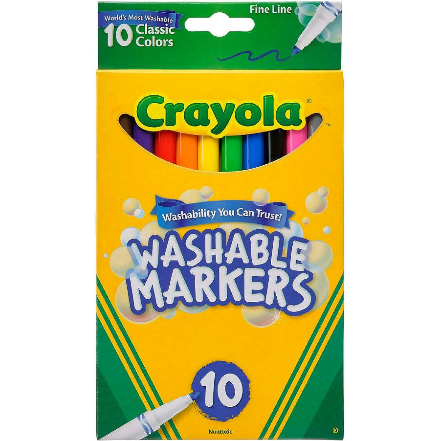 Crayola - Ultra-clean Classic Washable Fine Line Marker 10 Pack