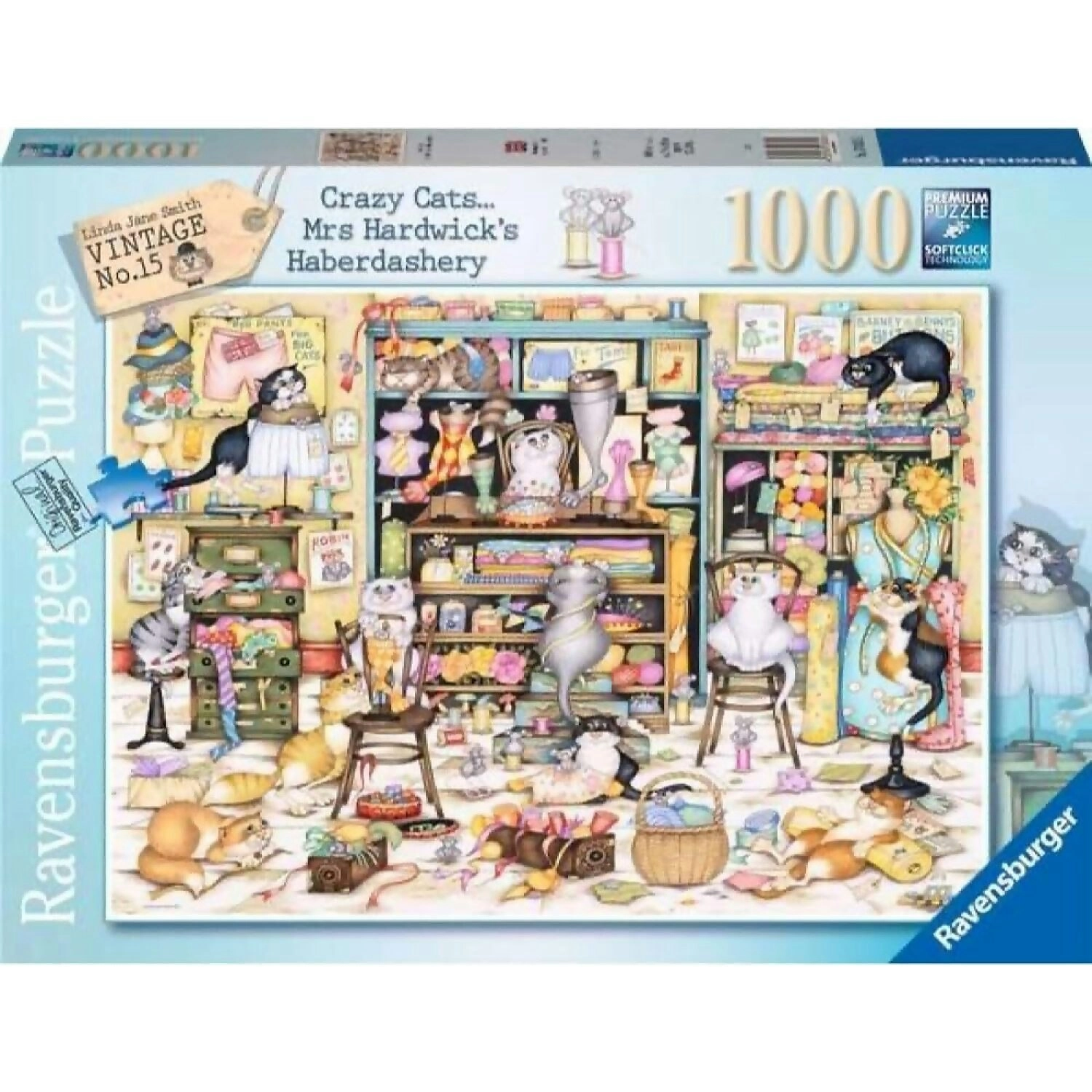 Ravensburger - Crazy Cats Mrs Hardwick's Haberdashery Jigsaw Puzzle 1000pc