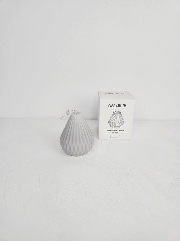 Gabel & Teller Pear Shape Candle 7.5x6cm - Lunar Grey