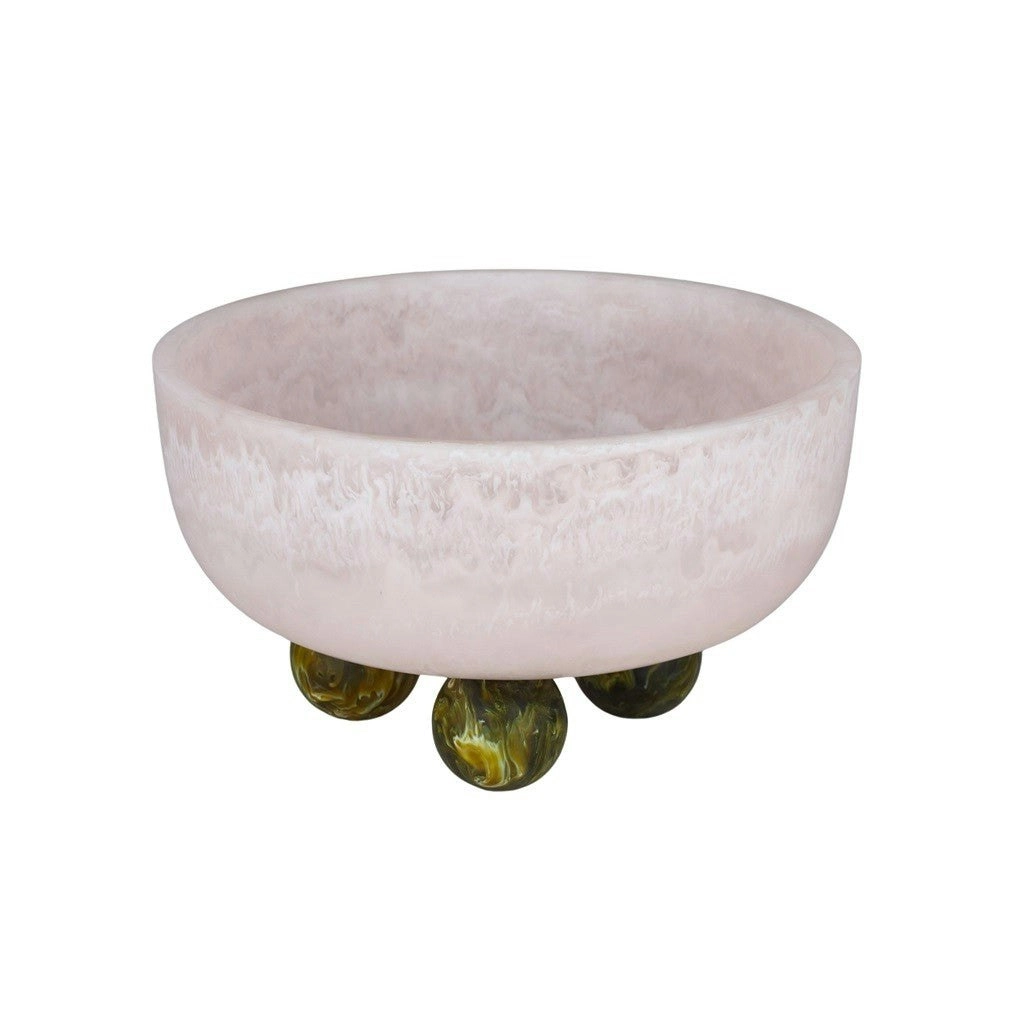 Assemble Kip Resin Foot Bowl 23x13cm - Nude/Olive