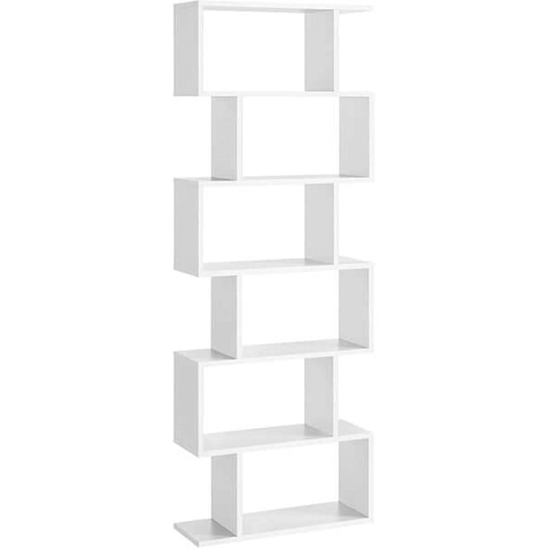 White Wooden Bookcase Bookshelf by VASAGLE - Elegant Shelf for Books