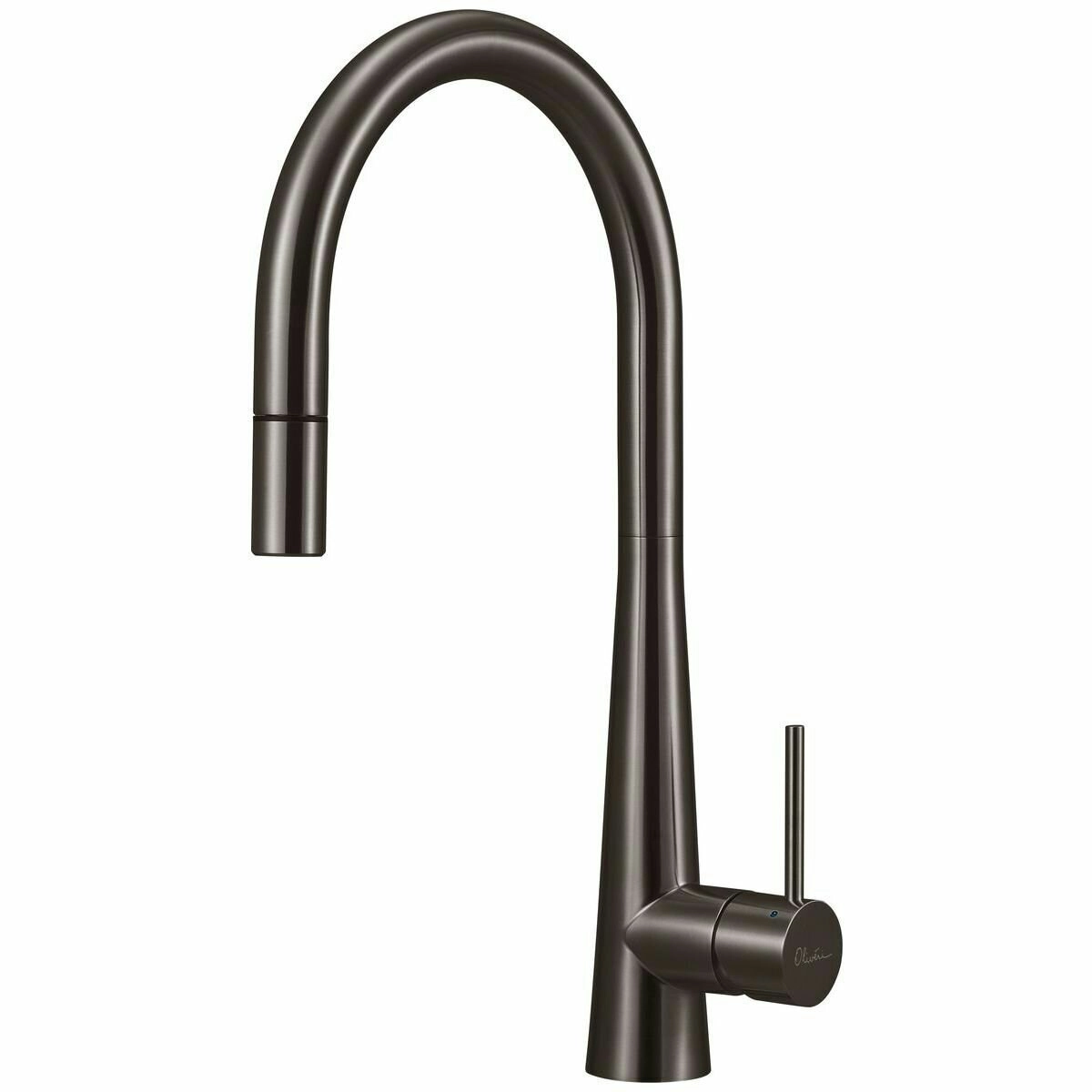 Oliveri Essente Goose Neck Pull Out Mixer Tap Gunmetal