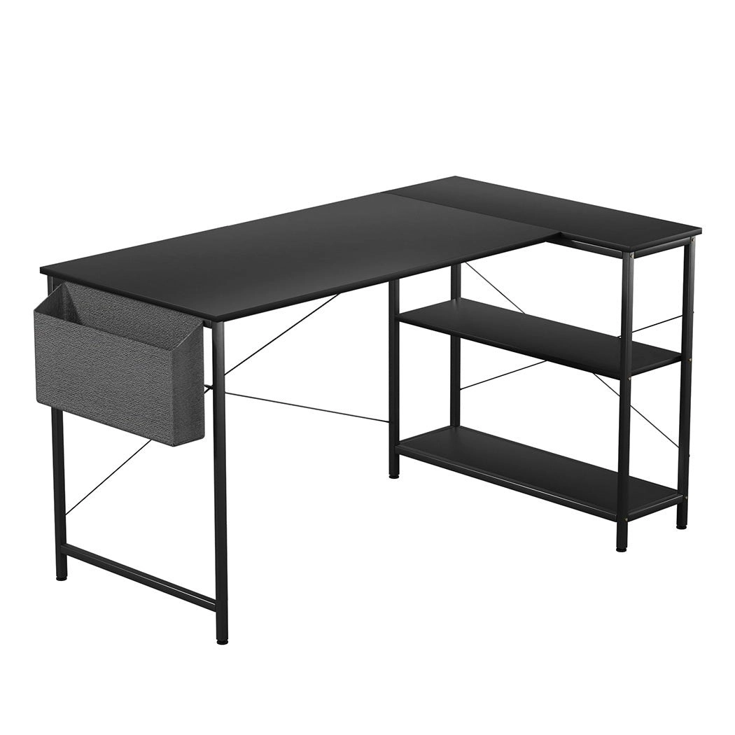 Levede L Shaped 120cm Black Computer Desk Home Office Laptop Modern