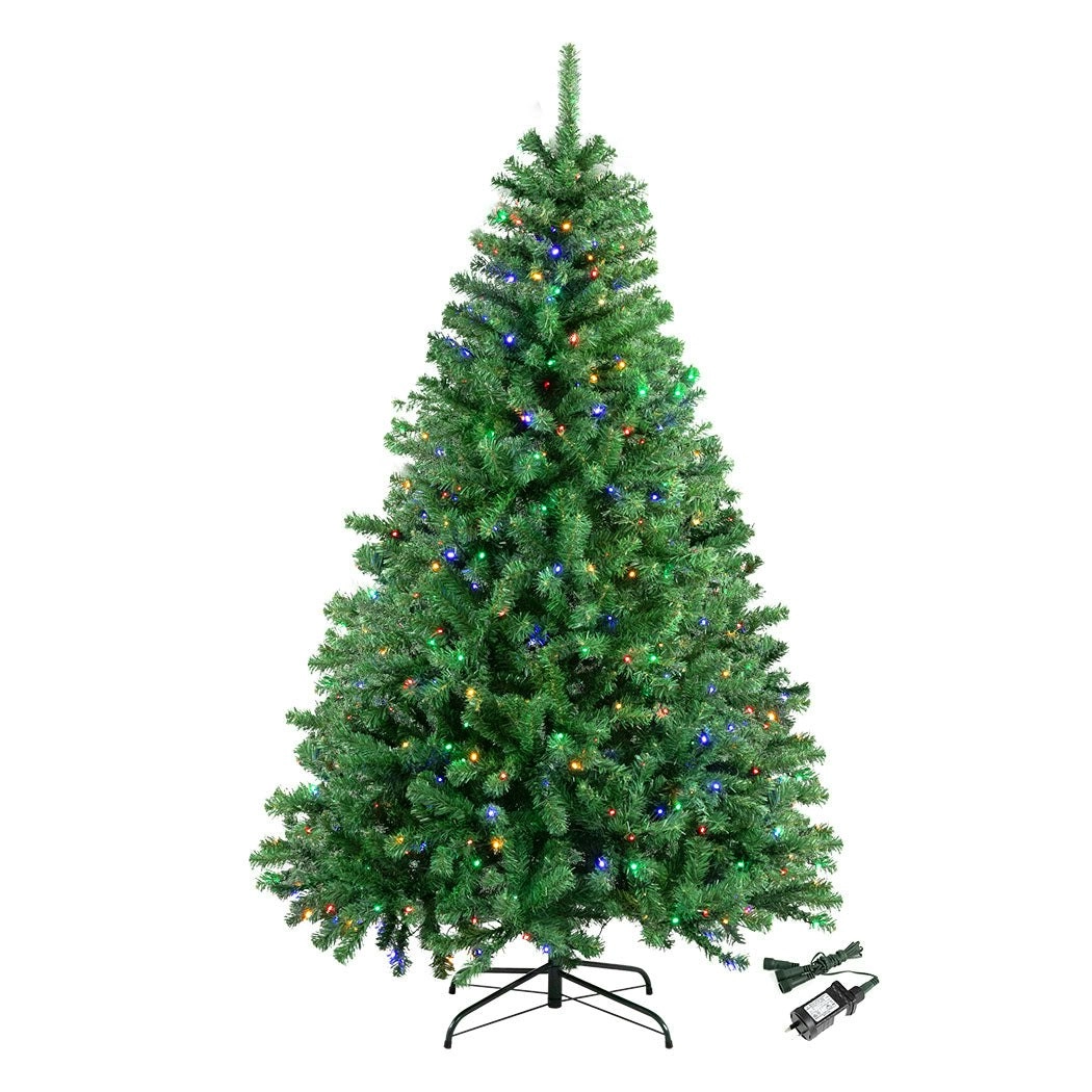 Santaco 1.8M Christmas Tree Pre Lit 8 Mode Led Lights Xmas Bushy Decorations