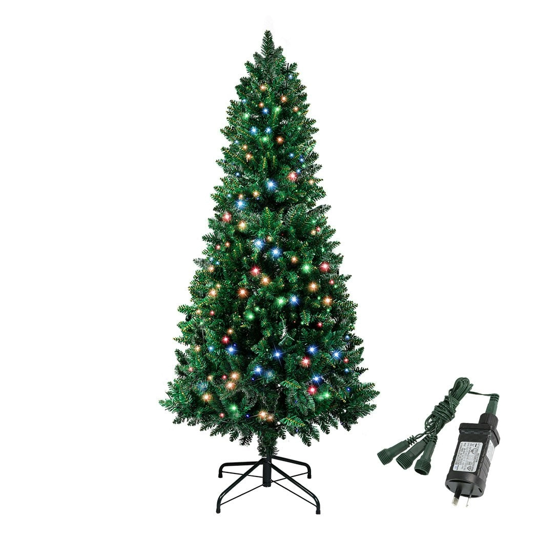 Santaco 2.1M Pencil Slim Christmas Tree Prelit Xmas Dceor Led Light 8 Flash Mode