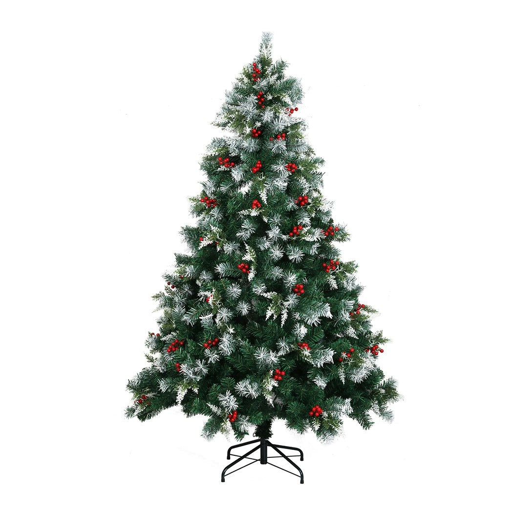 Santaco 2.1M Christmas Tree Snow Flocked Xmas Artificial Green Home Decoration