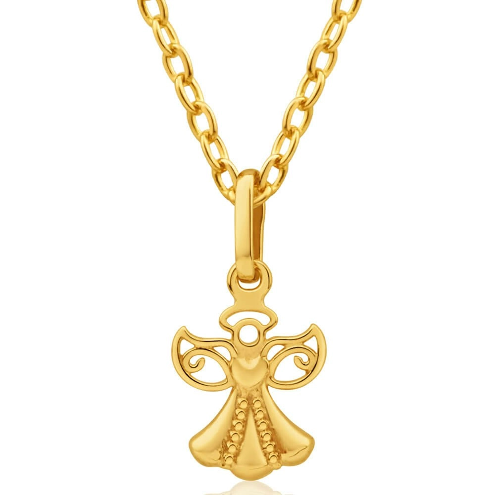 9ct Yellow Gold Angel Pendant