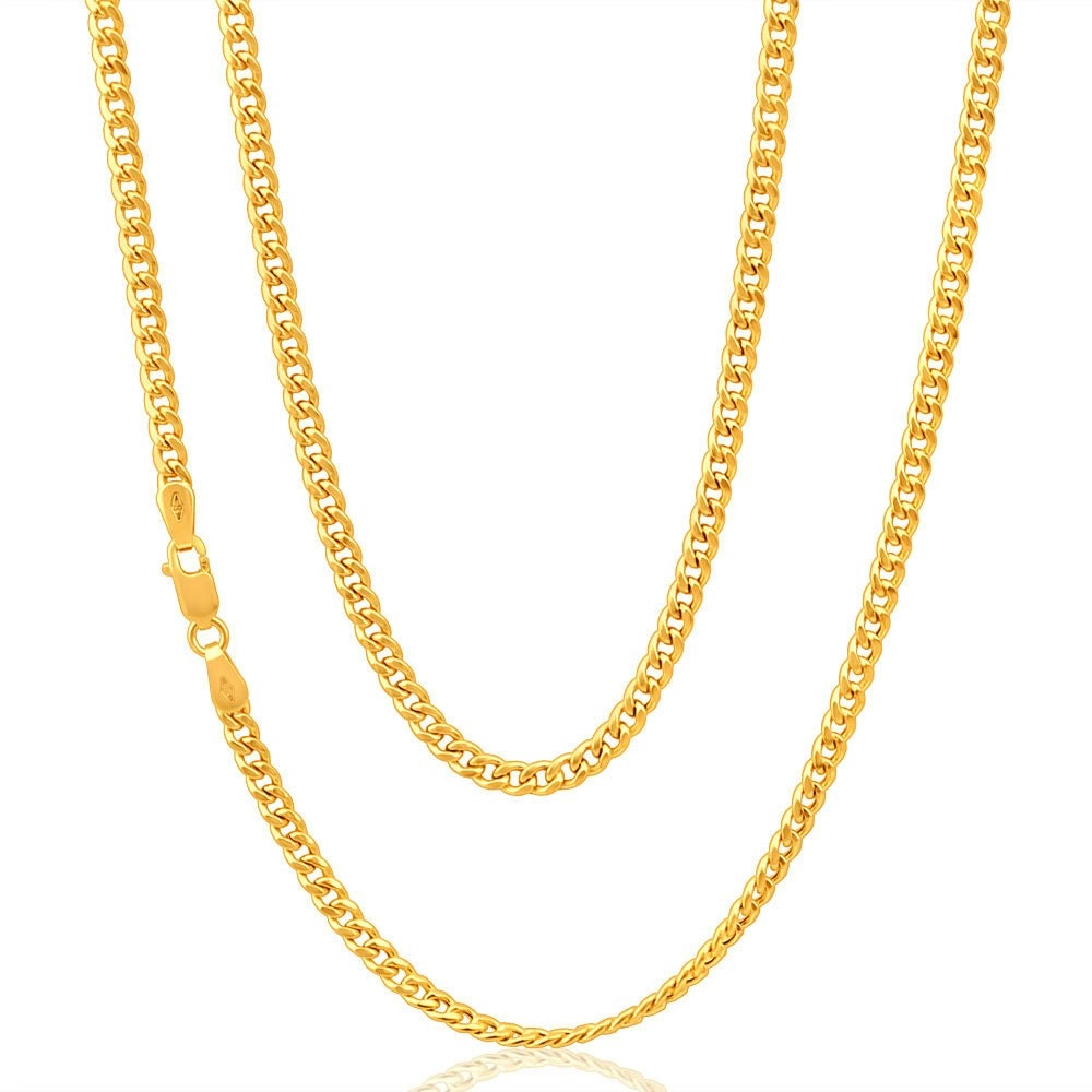 9ct Yellow Gold 80cm 80 Gauge Curb Chain