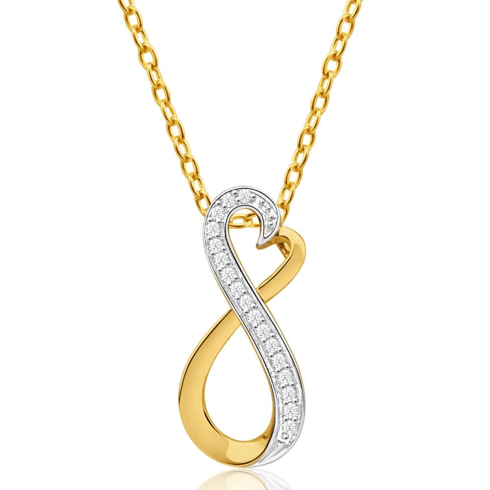 9ct Yellow Gold Infinite Love Diamond Pendant