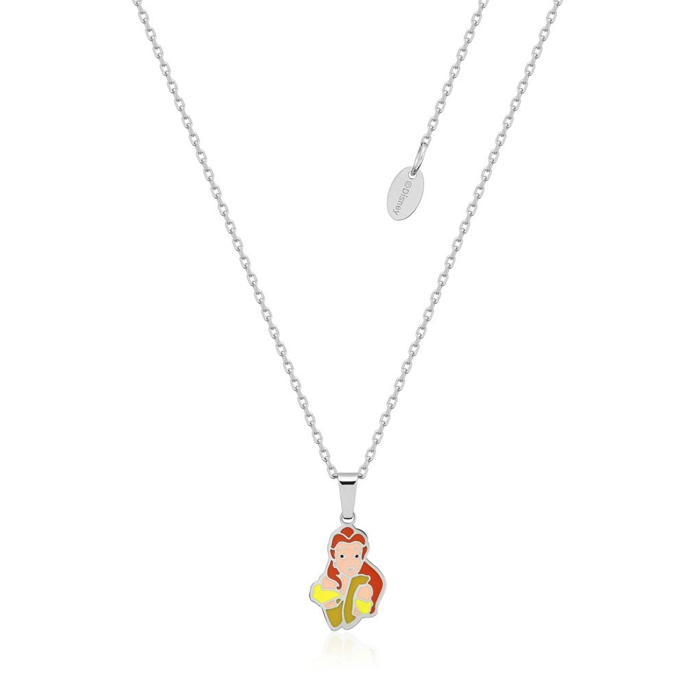 Disney Stainly Steel Beauty And The Beast Princess Belle Pendant On 40+7cm Chain