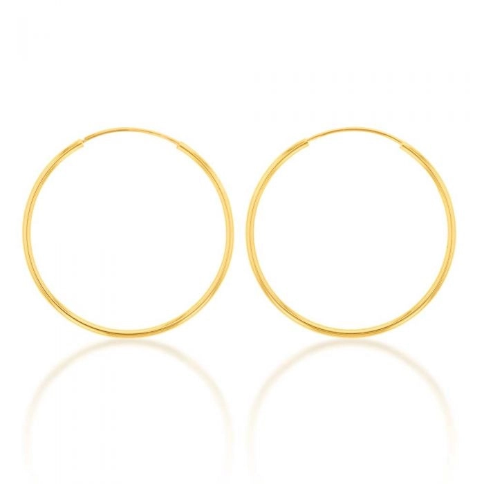 9ct Yellow Gold Lightweight 15mm Sleeper Earrings