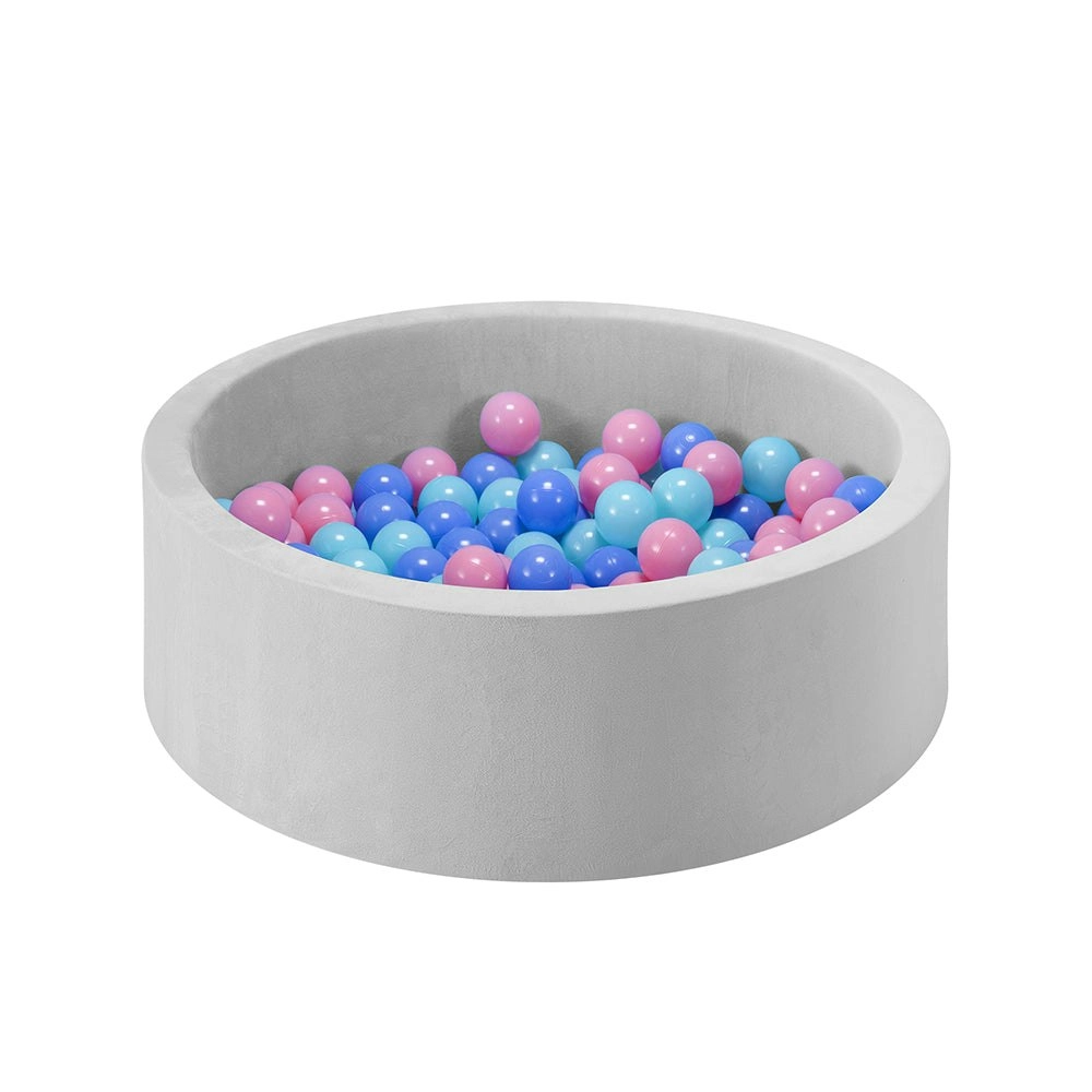 Playpals Foam Ball Pit Soft Round Ball Pool Playpen Fence with 200 Balls Grey