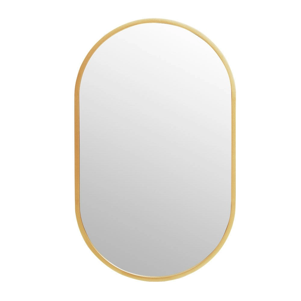 Propulse Oval Wall Mirror Bathroom Makeup Mirrors Home Decor Metal Frame Gold