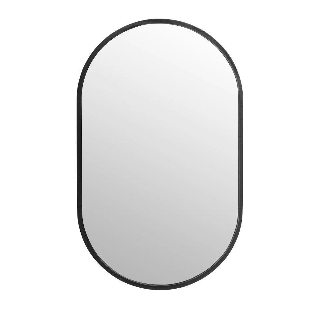 Propulse Oval Wall Mirror Bathroom Makeup Mirrors Home Decor Metal Frame Black