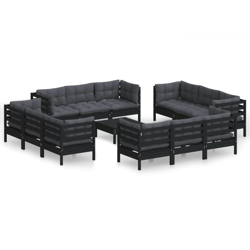 13 Piece Garden Lounge Set with Anthracite Cushions Pinewood 3096074