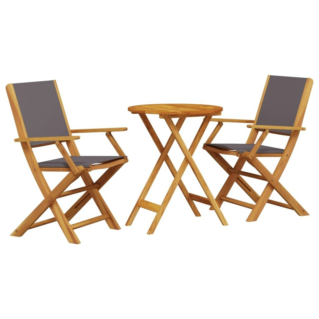 3 Piece Bistro Set Anthracite Fabric and Solid Wood 3281797