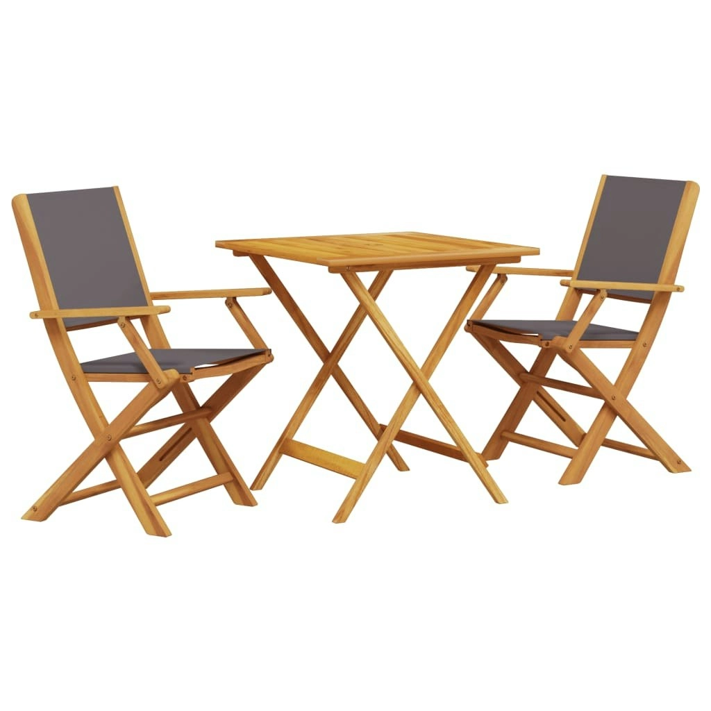 3 Piece Bistro Set Anthracite Fabric and Solid Wood 3281881