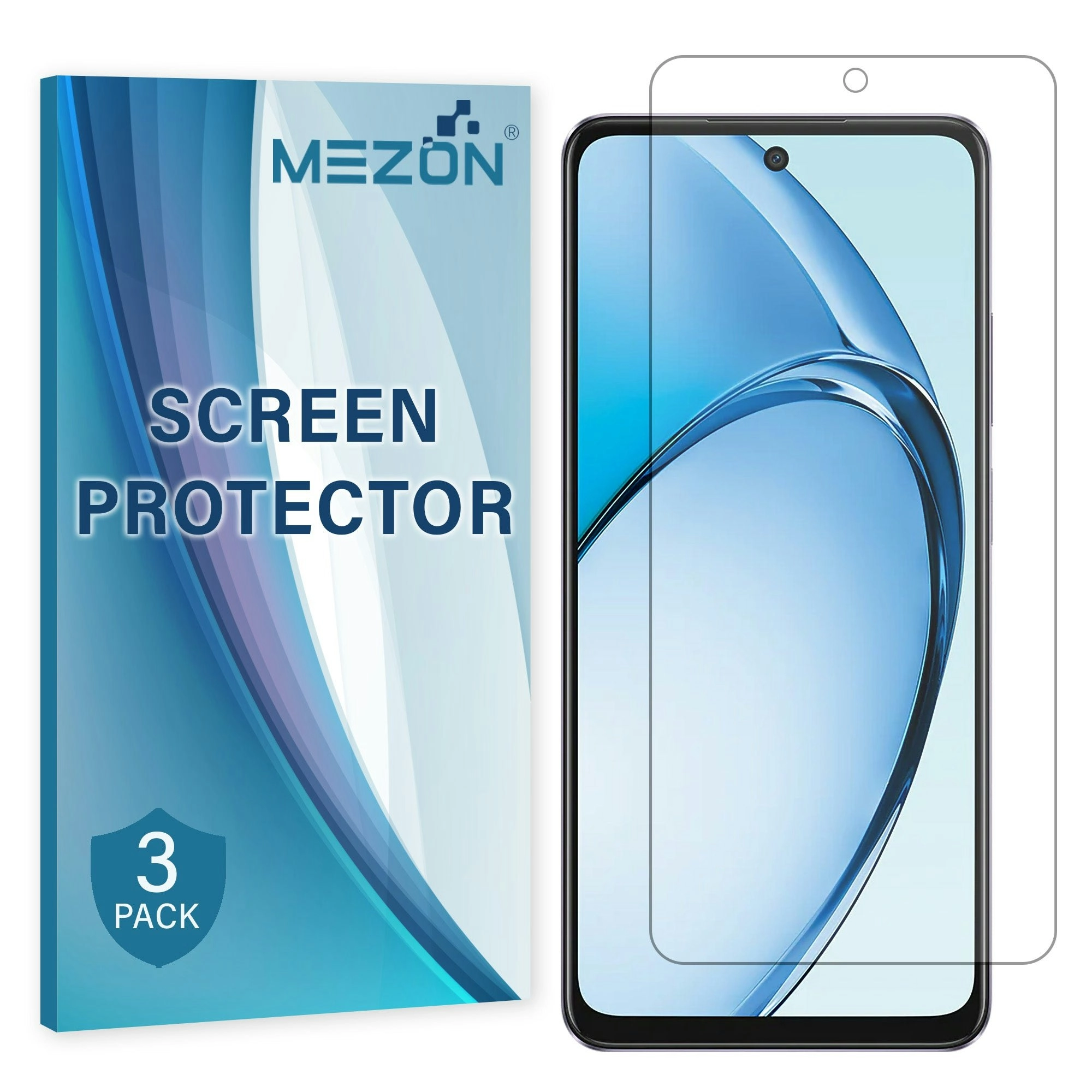 [3 Pack] MEZON OPPO A60 Ultra Clear Screen Protector Case Friendly Film (OPPO A60, Clear)