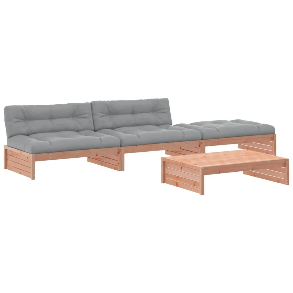 4 Piece Garden Lounge Set with Cushions Solid Wood Douglas 3186142