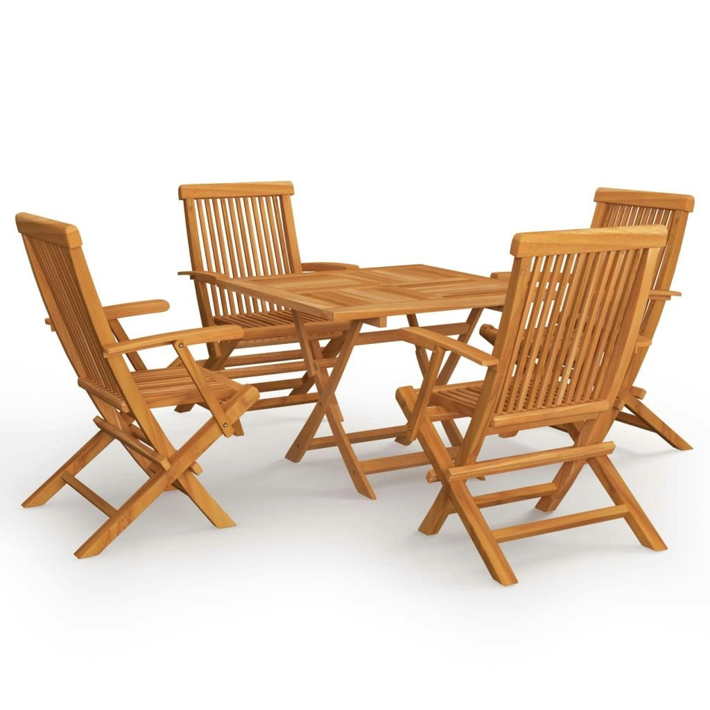 5 Piece Garden Dining Set Solid Teak Wood 3059584