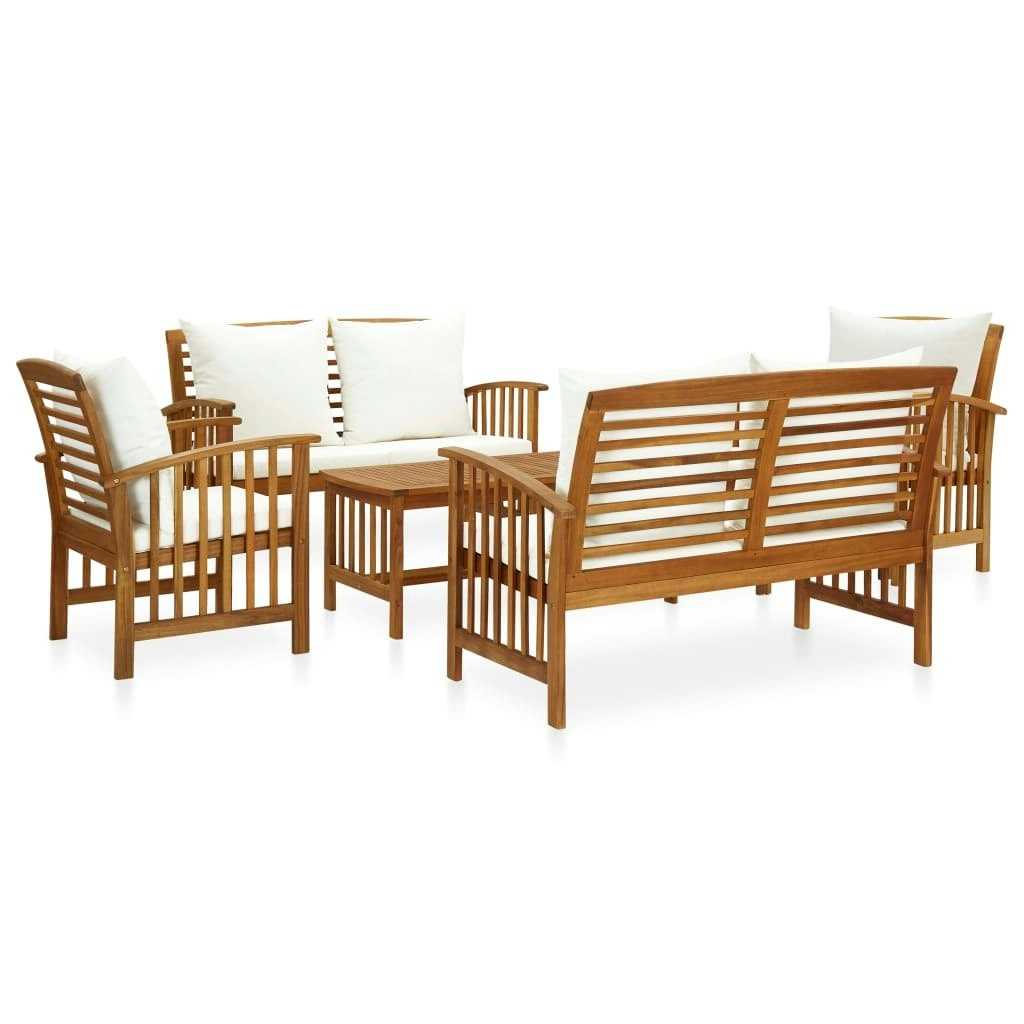 5 Piece Garden Lounge Set with Cushions Solid Acacia Wood (310257+310260+310263) 3057977