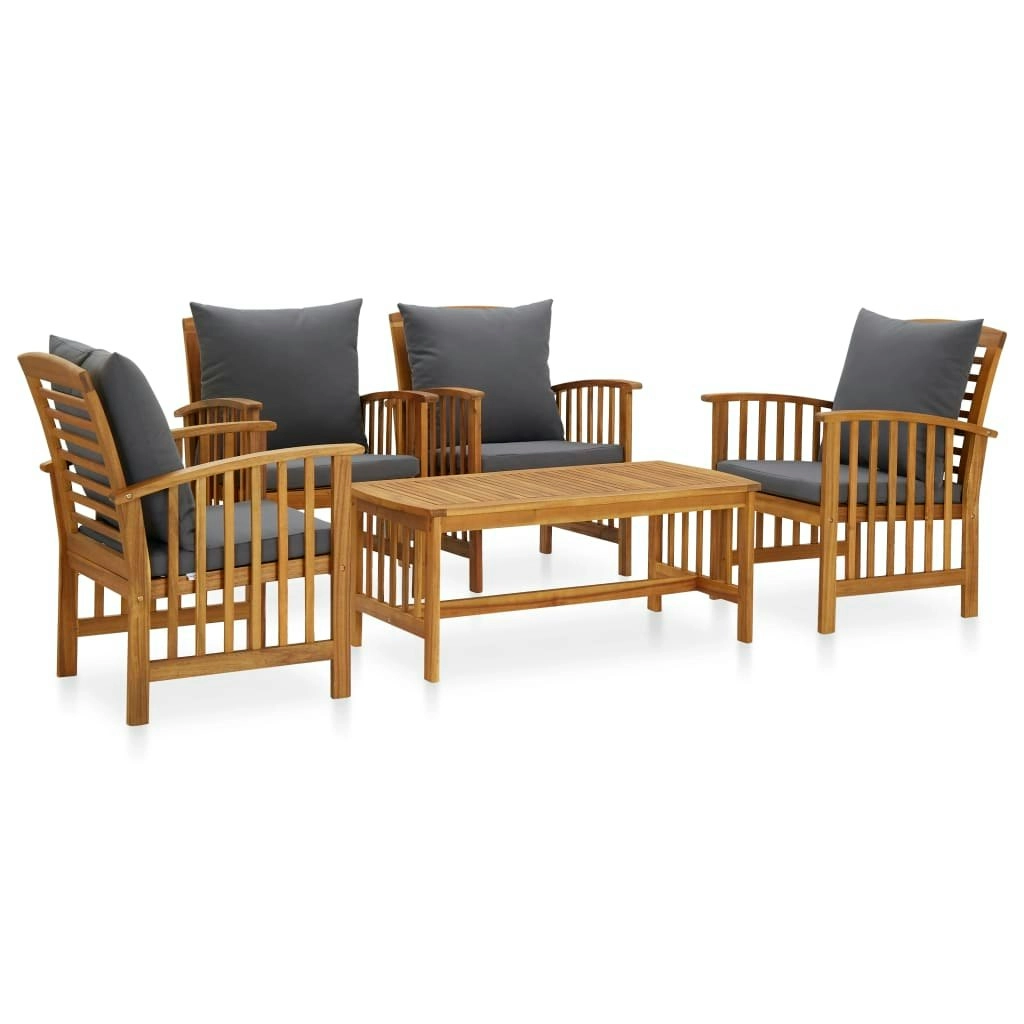 5 Piece Garden Lounge Set with Cushions Solid Acacia Wood (310255+2x310258) 3057982