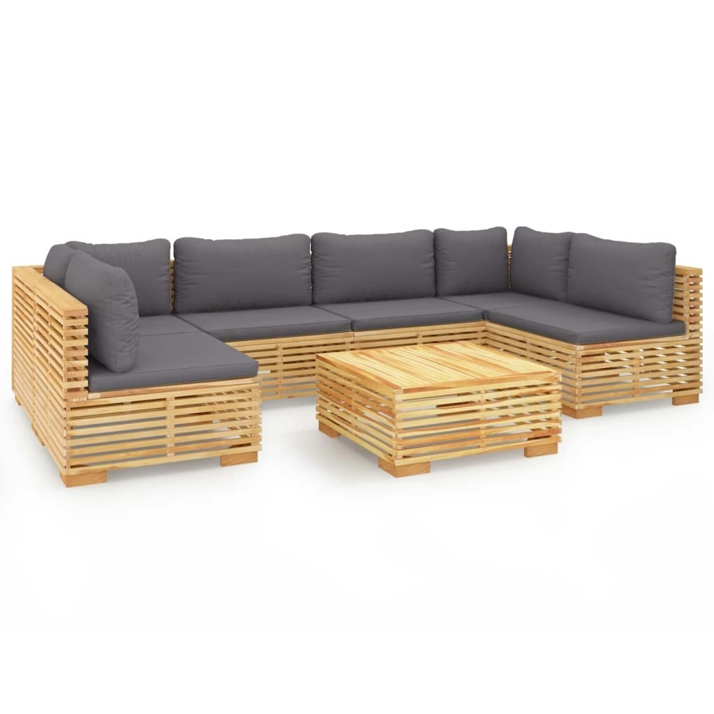 7 Piece Garden Lounge Set with Cushions Solid Teak Wood 3100894