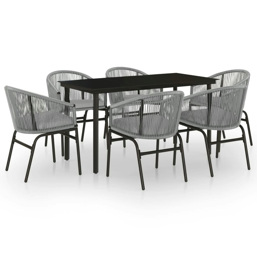 7 Piece Garden Dining Set Grey 3099236