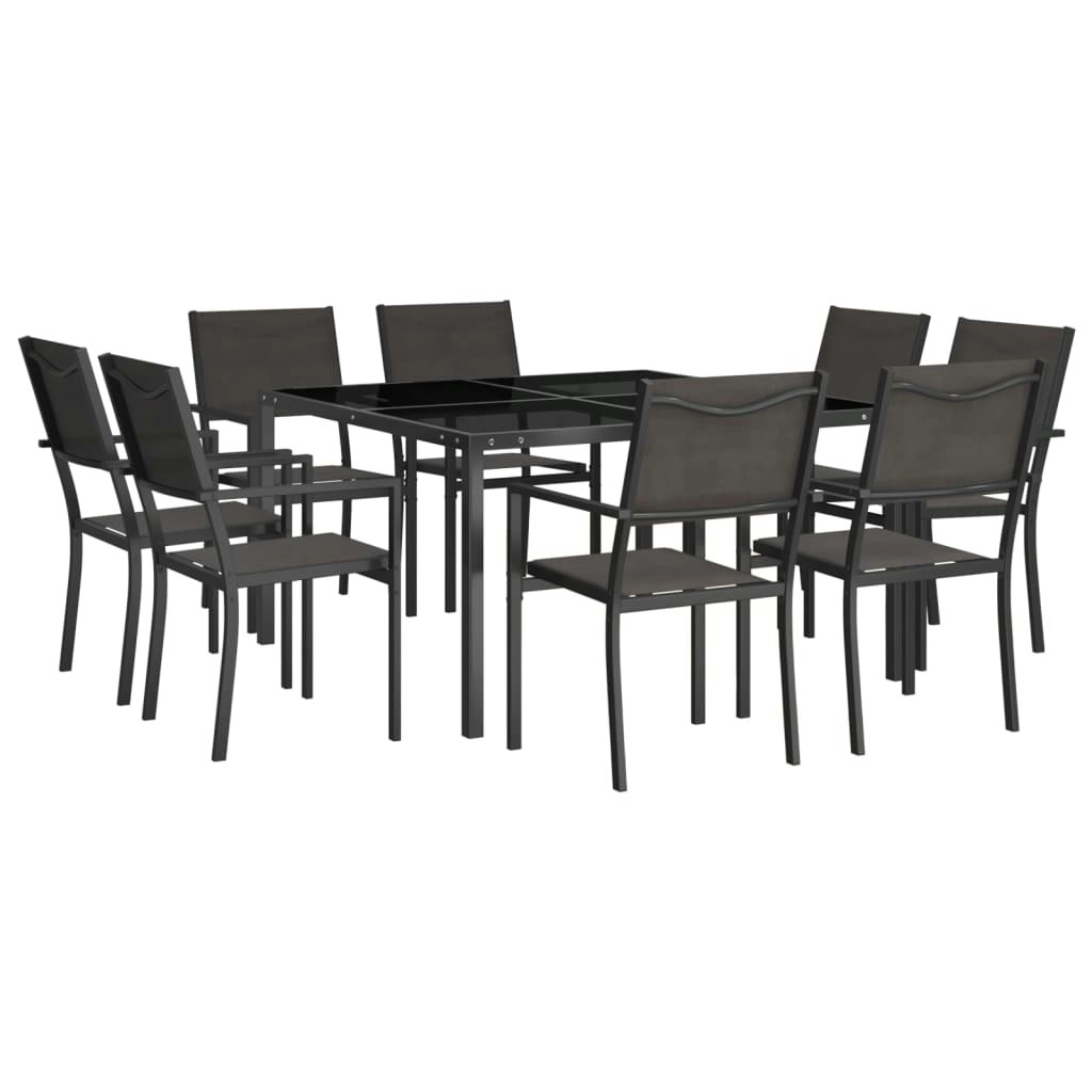 9 Piece Outdoor Dining Set Steel 3073524