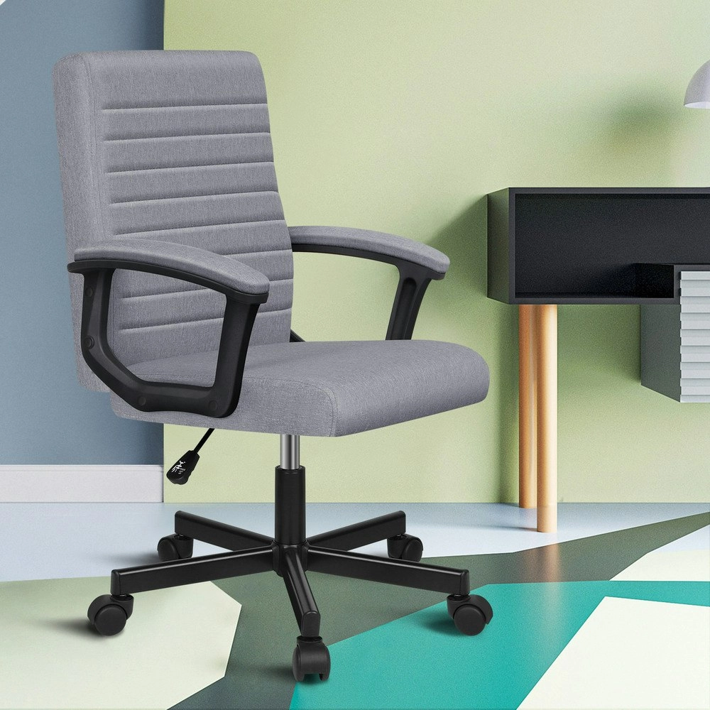 Alfordson Office Chair Executive Mid Back Fabric Grey