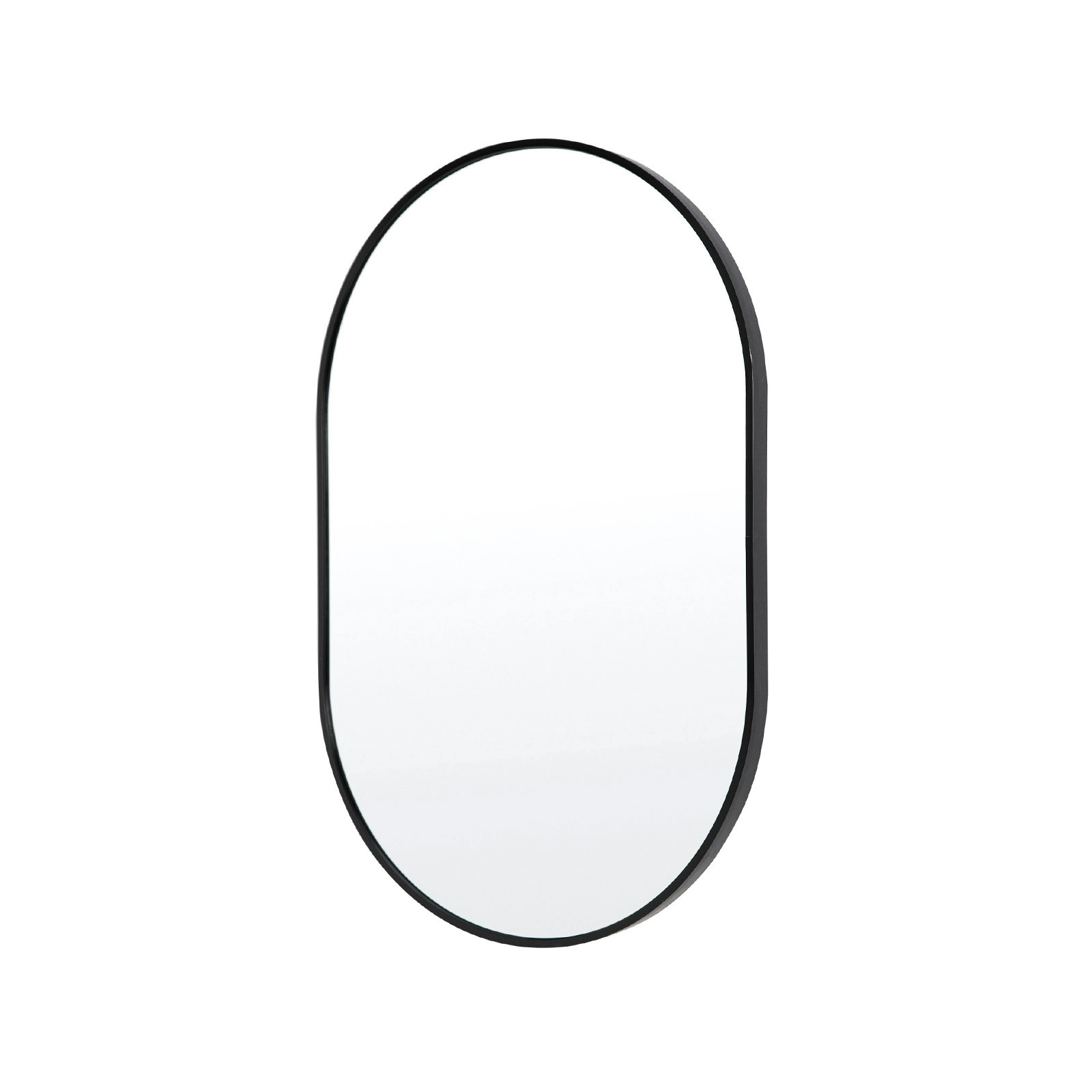 50 x 75cm Wall Mirror Oval Bathroom - BLACK