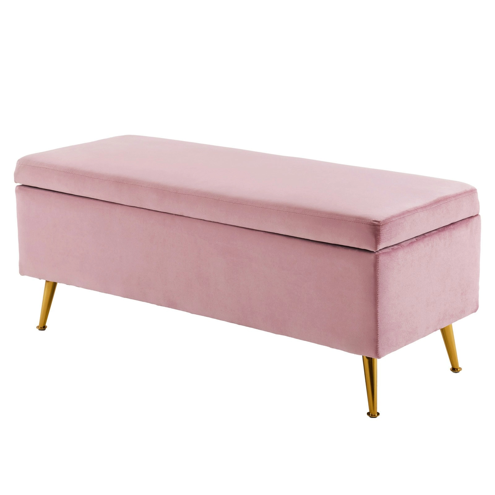 110cm Storage Ottoman Velvet - PINK