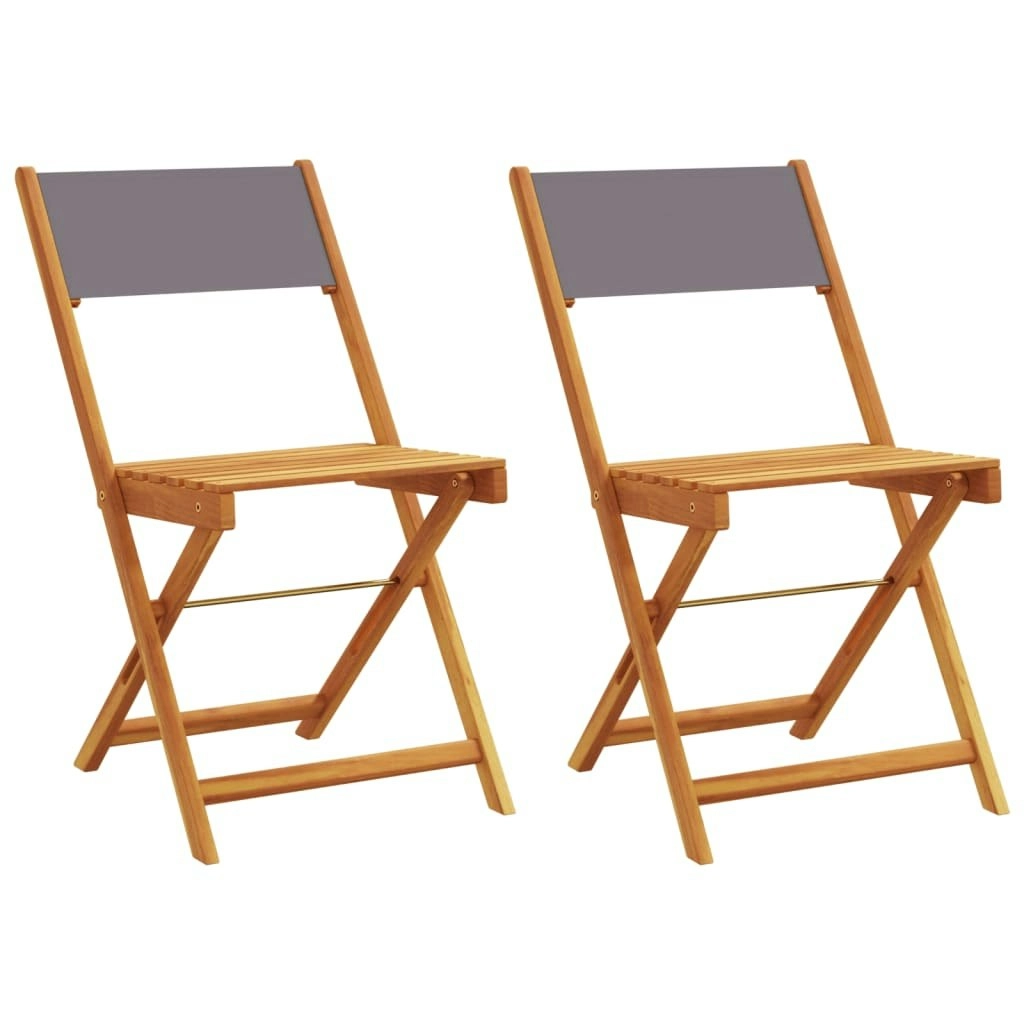 Bistro Chairs 2 pcs Anthracite Solid Wood Acacia and Fabric 367682