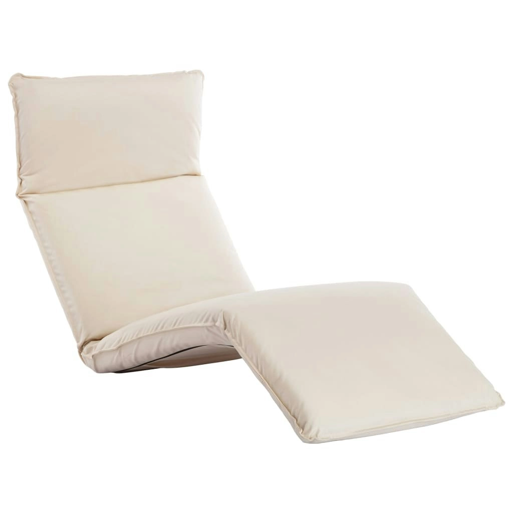 Foldable Sunlounger Oxford Fabric Cream White 316050