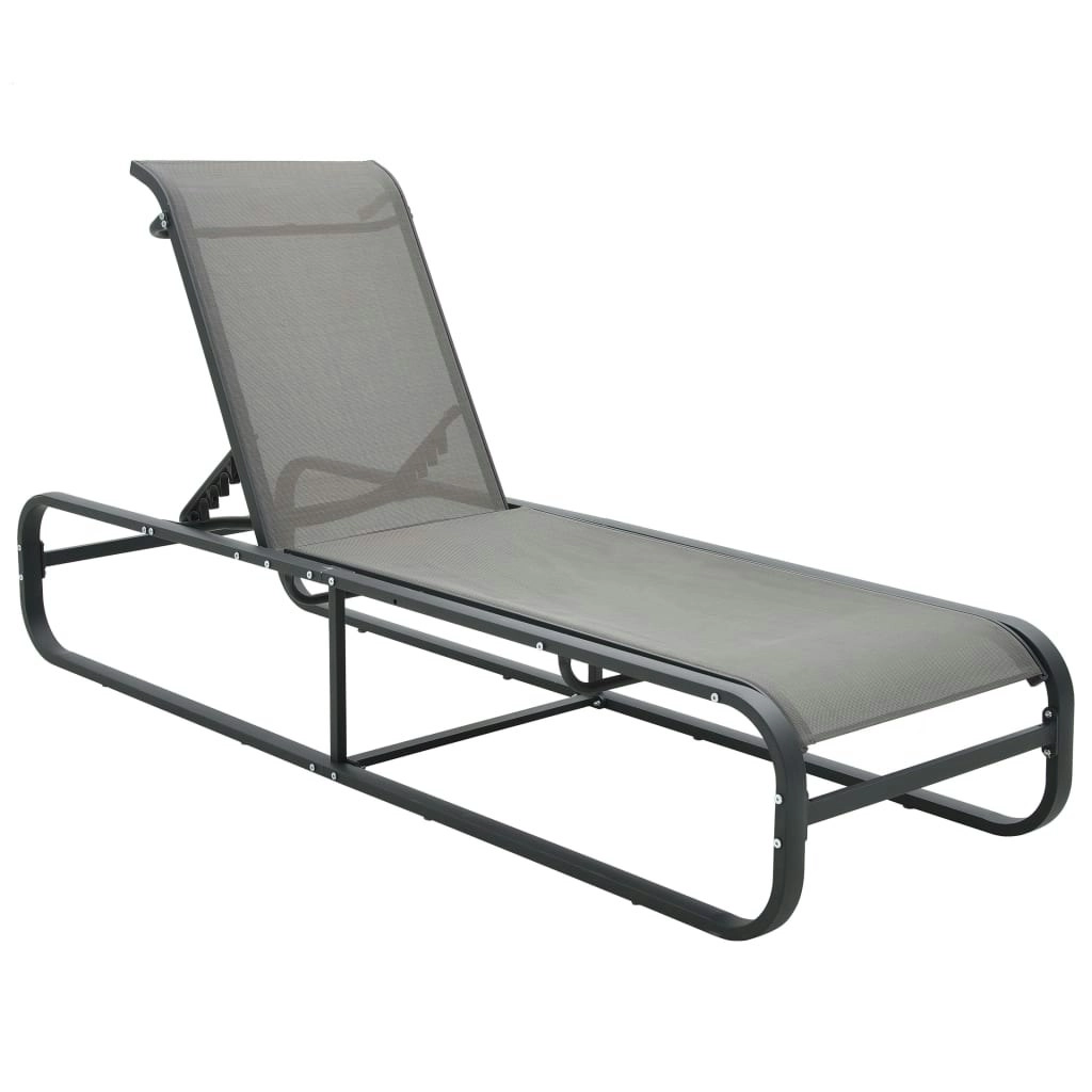 Sun Lounger Aluminium and Textilene 47843