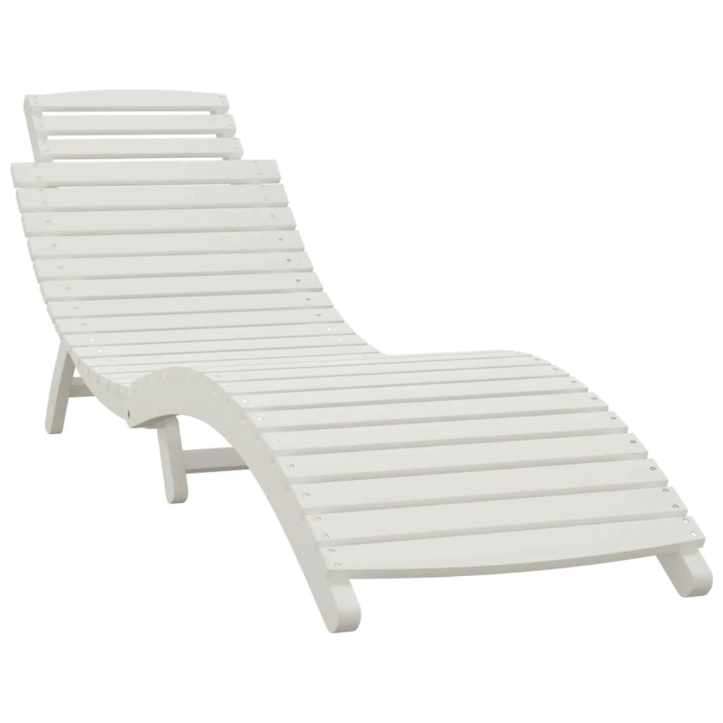 Sun Lounger White 184x55x64 cm Solid Wood Acacia 363281