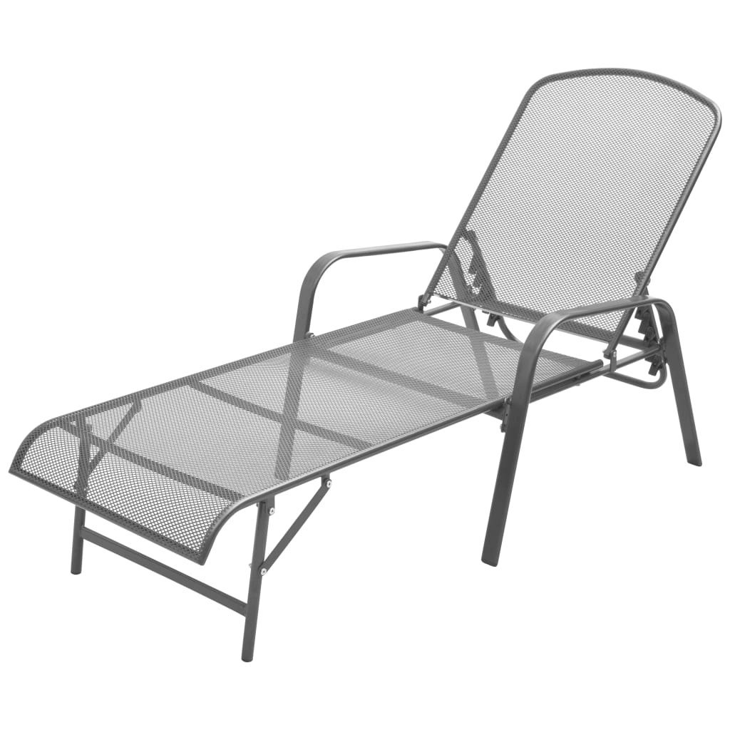 Sun Lounger Steel Anthracite 42725