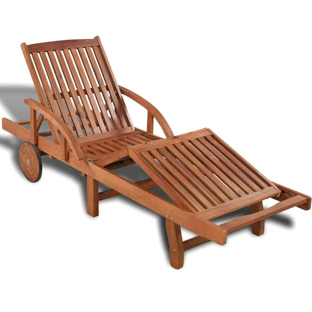 Sun Lounger Solid Acacia Wood 42592