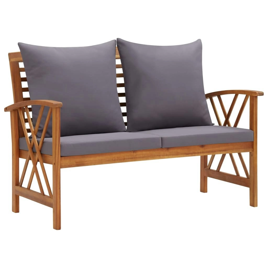 Garden Bench with Cushions 119 cm Solid Acacia Wood 310271