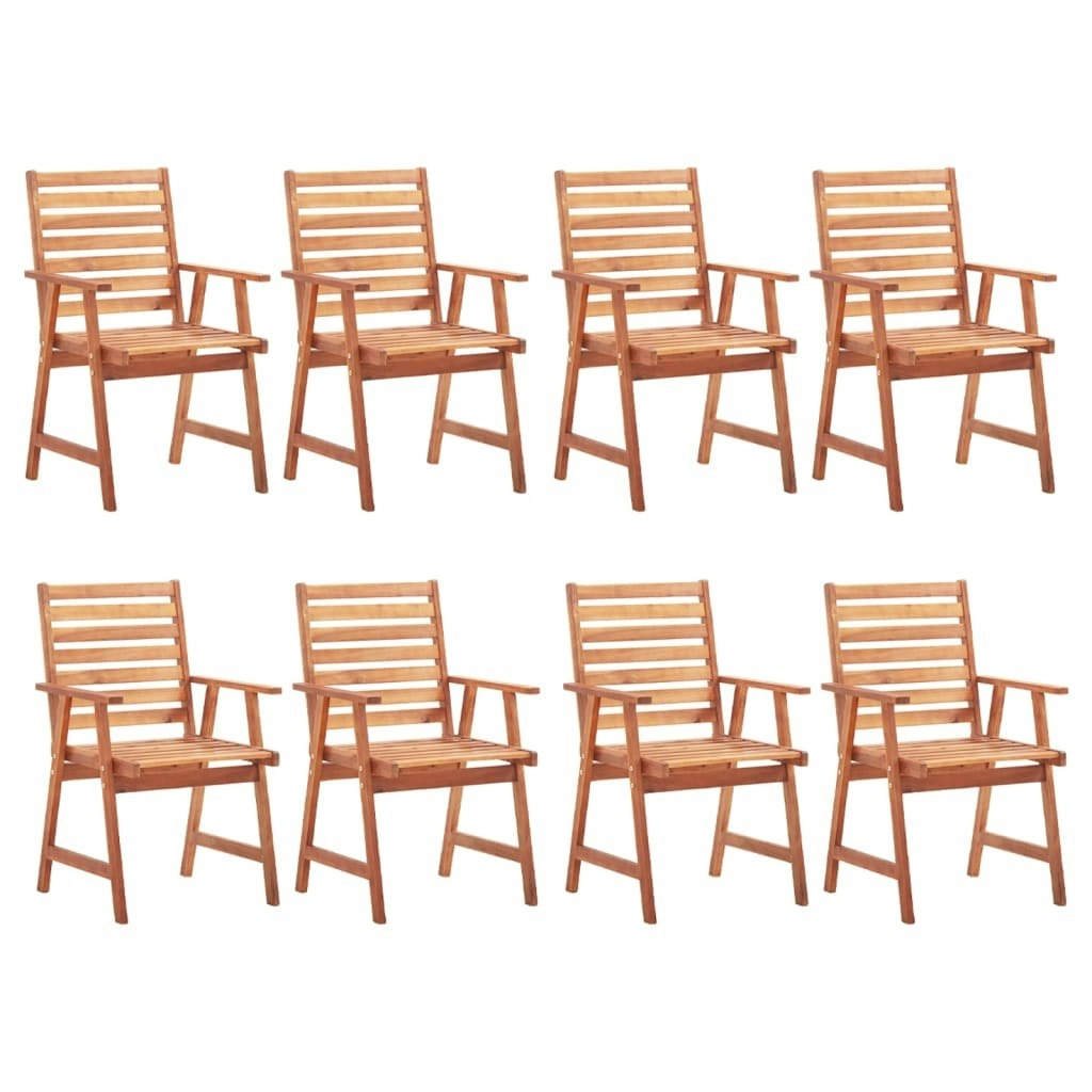 Outdoor Dining Chairs 8 pcs Solid Acacia Wood 3078319