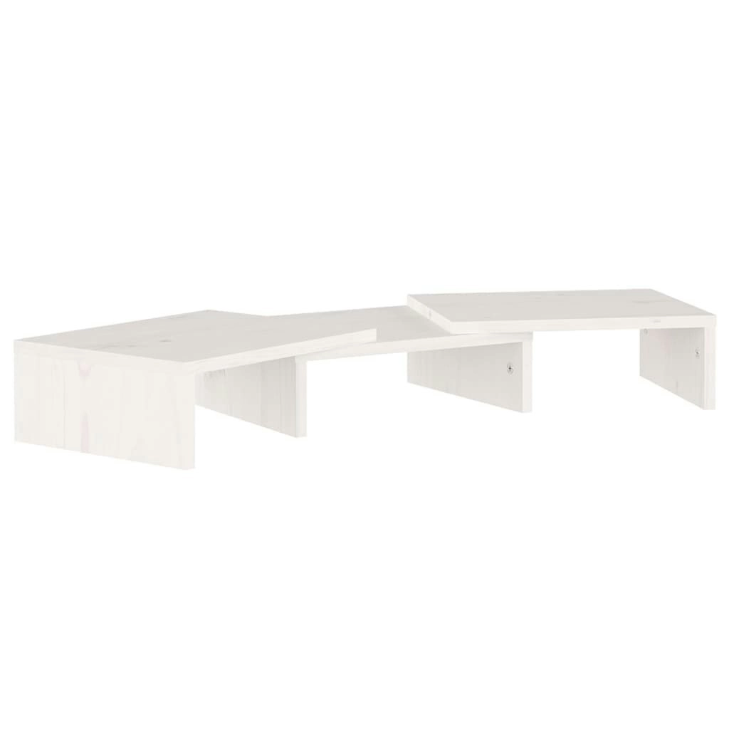 Monitor Stand White 60x24x10.5 cm Solid Wood Pine 813935