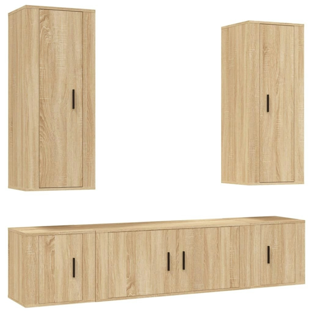 5 Piece TV Cabinet Set Sonoma Oak Engineered Wood 3188833