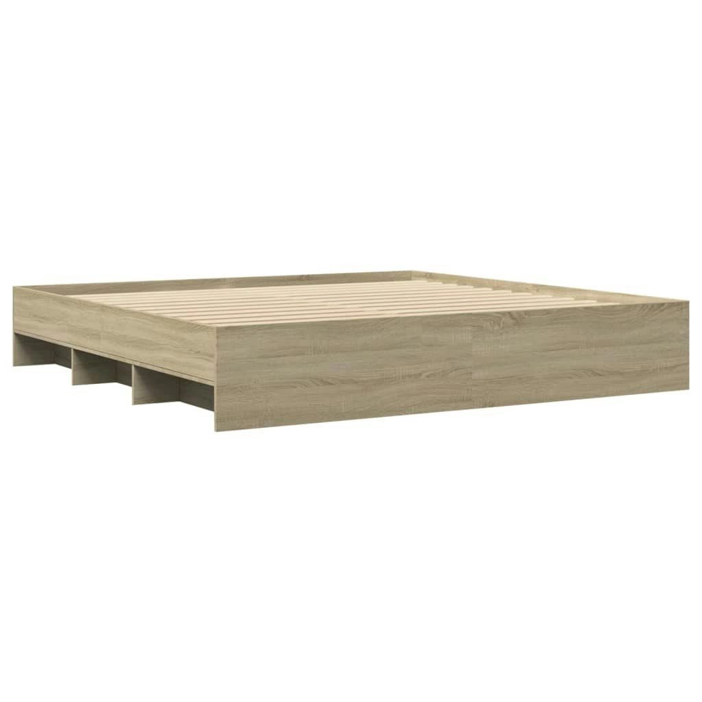 Bed Frame without Mattress Sonoma Oak 183x203 cm King Engineered Wood 3295634