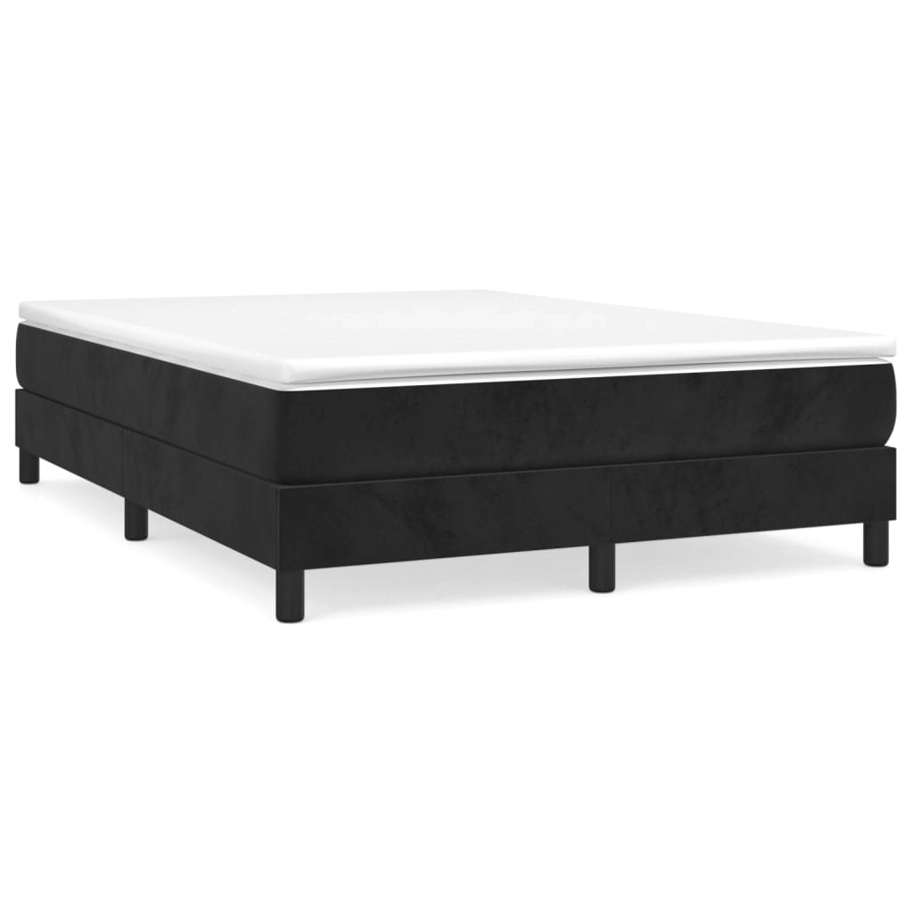 Box Spring Bed with Mattress Black 153x203 cm Queen Size Velvet 3144368