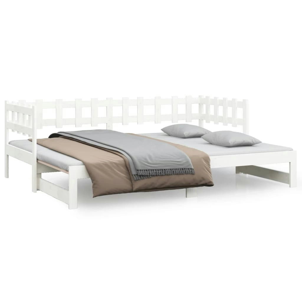 Pull-out Day Bed without Mattress White 2x(90x190) cm 820777