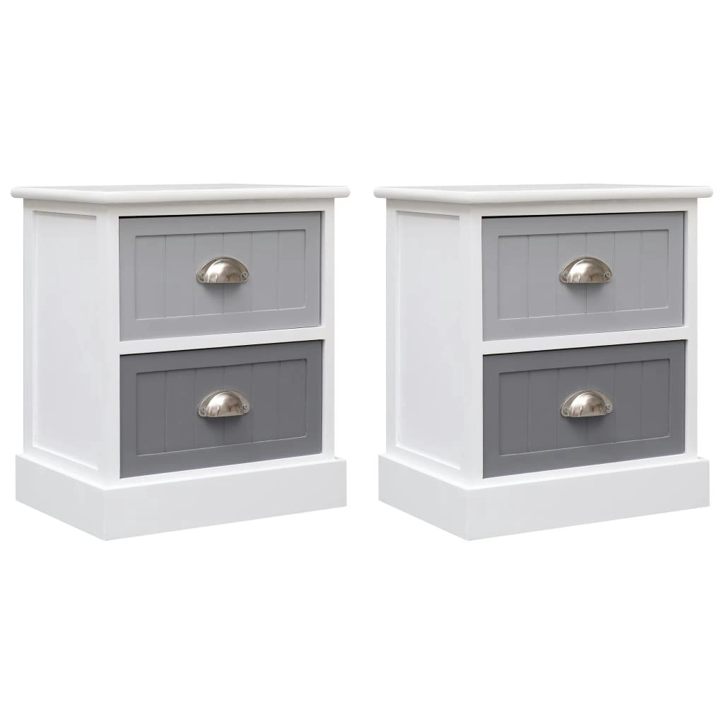 Nightstands 2 pcs Grey 38x28x45 cm Paulownia Wood 284053